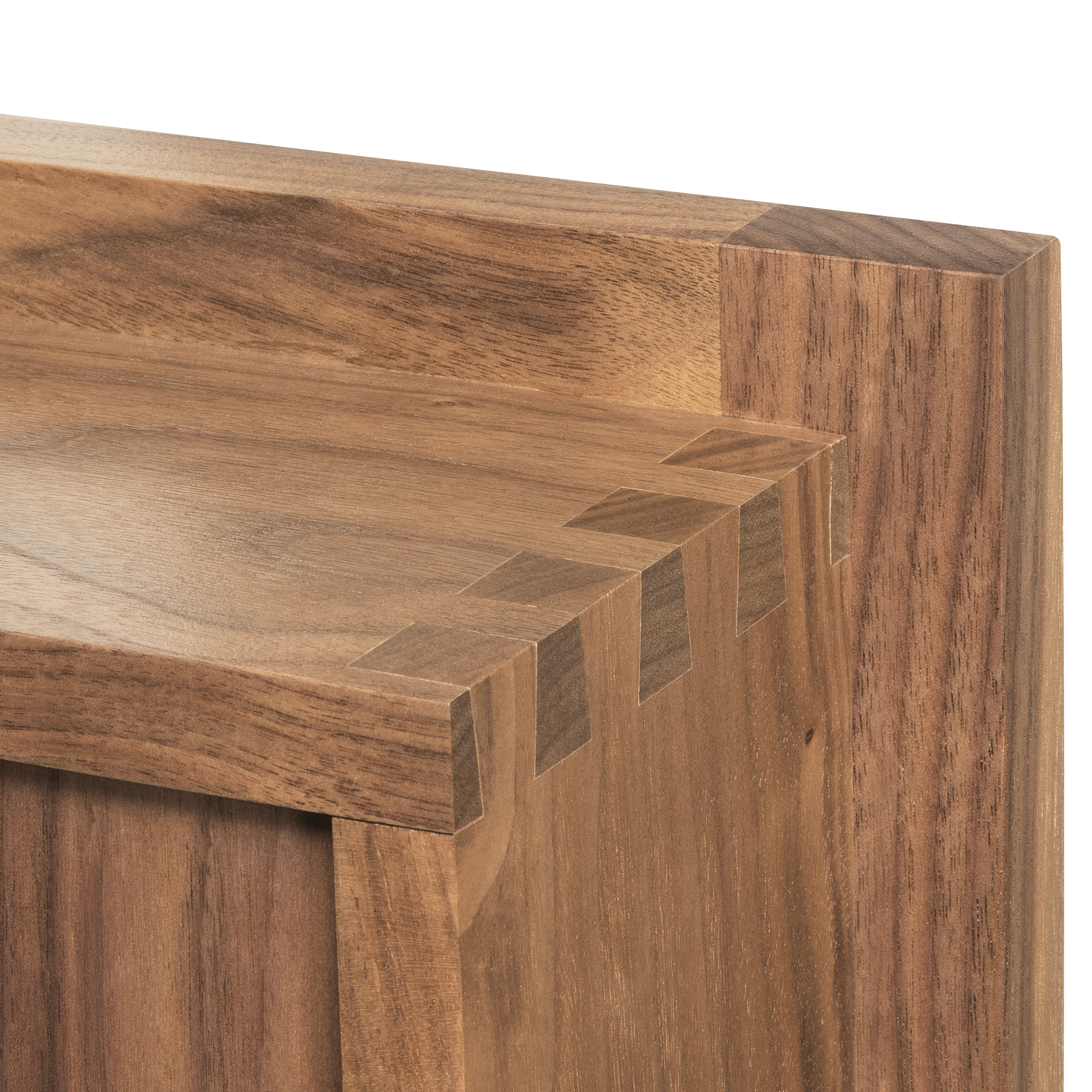 Maria Medicine Cabinet close up – Precision-crafted walnut with sawtooth edges – Ättlingar