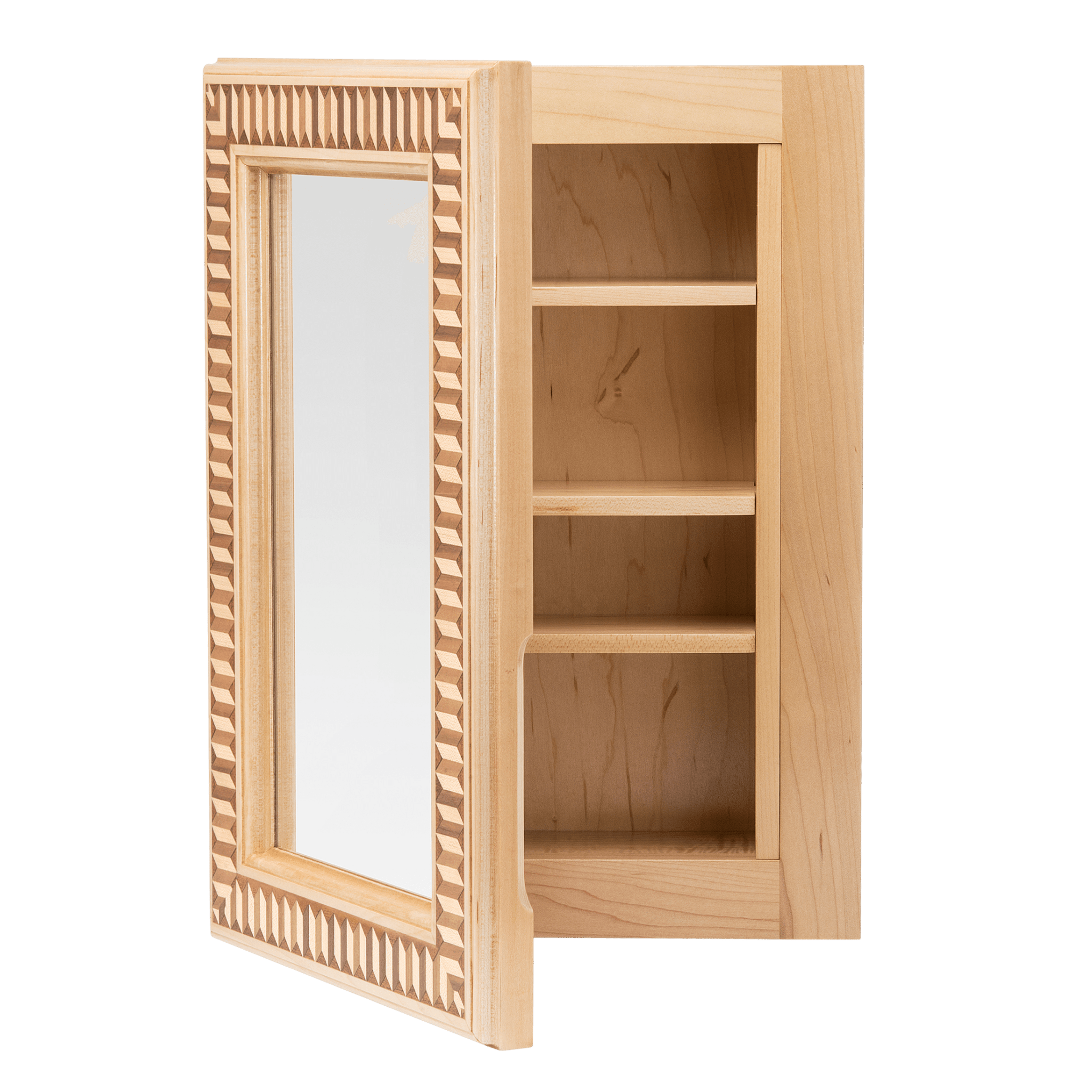 Magnus Luxury Recessed Medicine Cabinet in Maple Slightly Open - Ättlingar