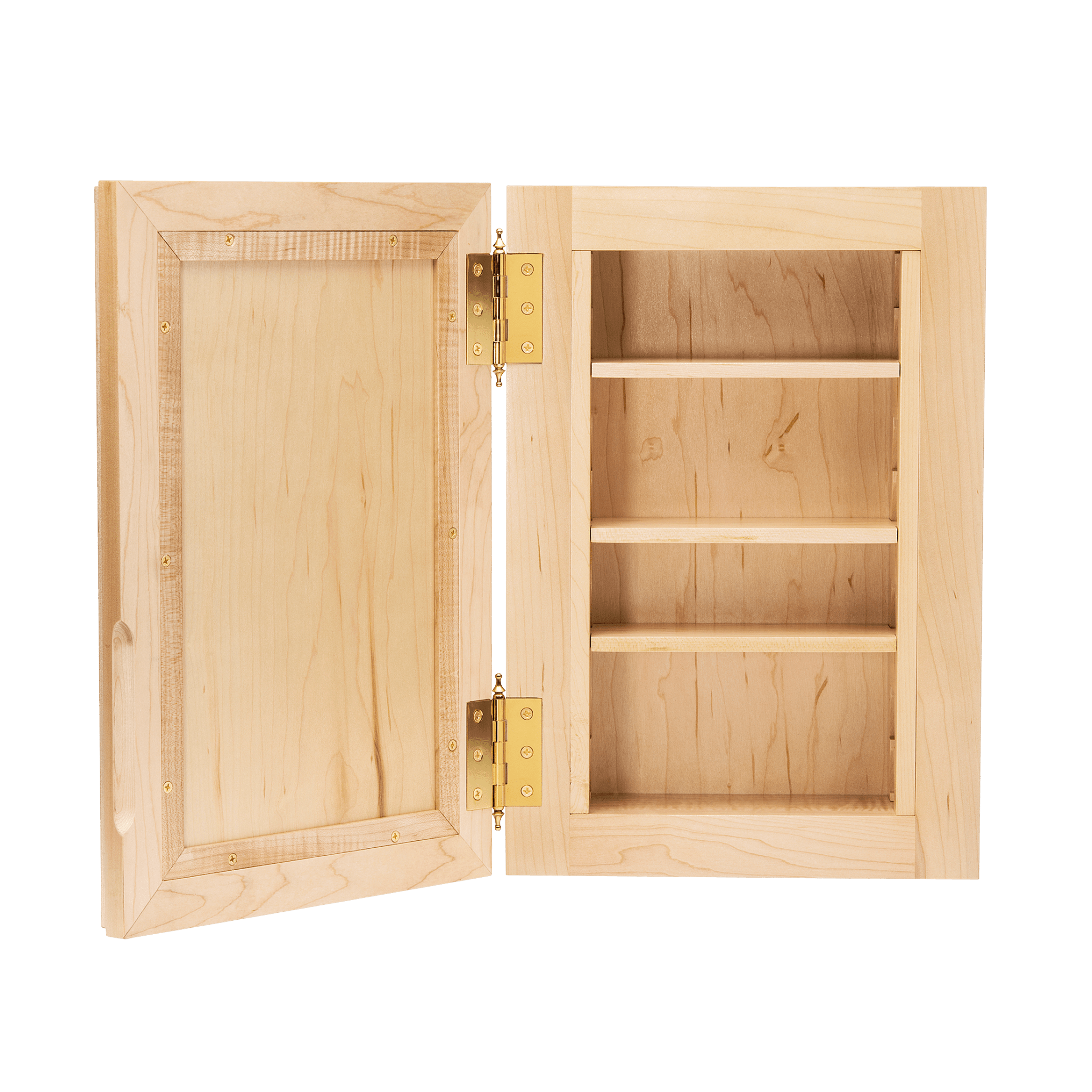 Magnus Luxury Recessed Medicine Cabinet in Maple Open View - Ättlingar