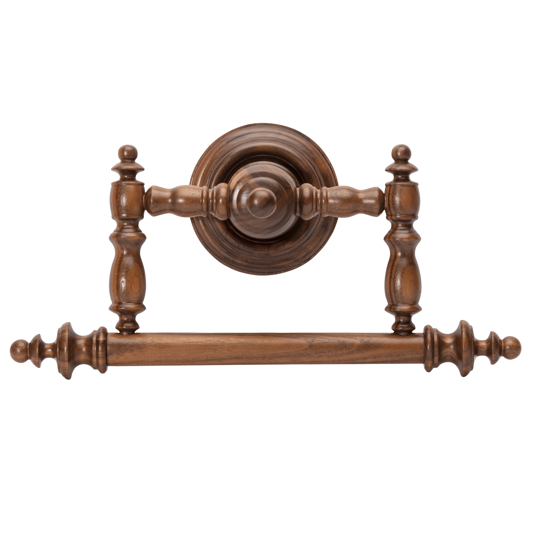 Regina Towel Rack in Walnut Front View - Ättlingar
