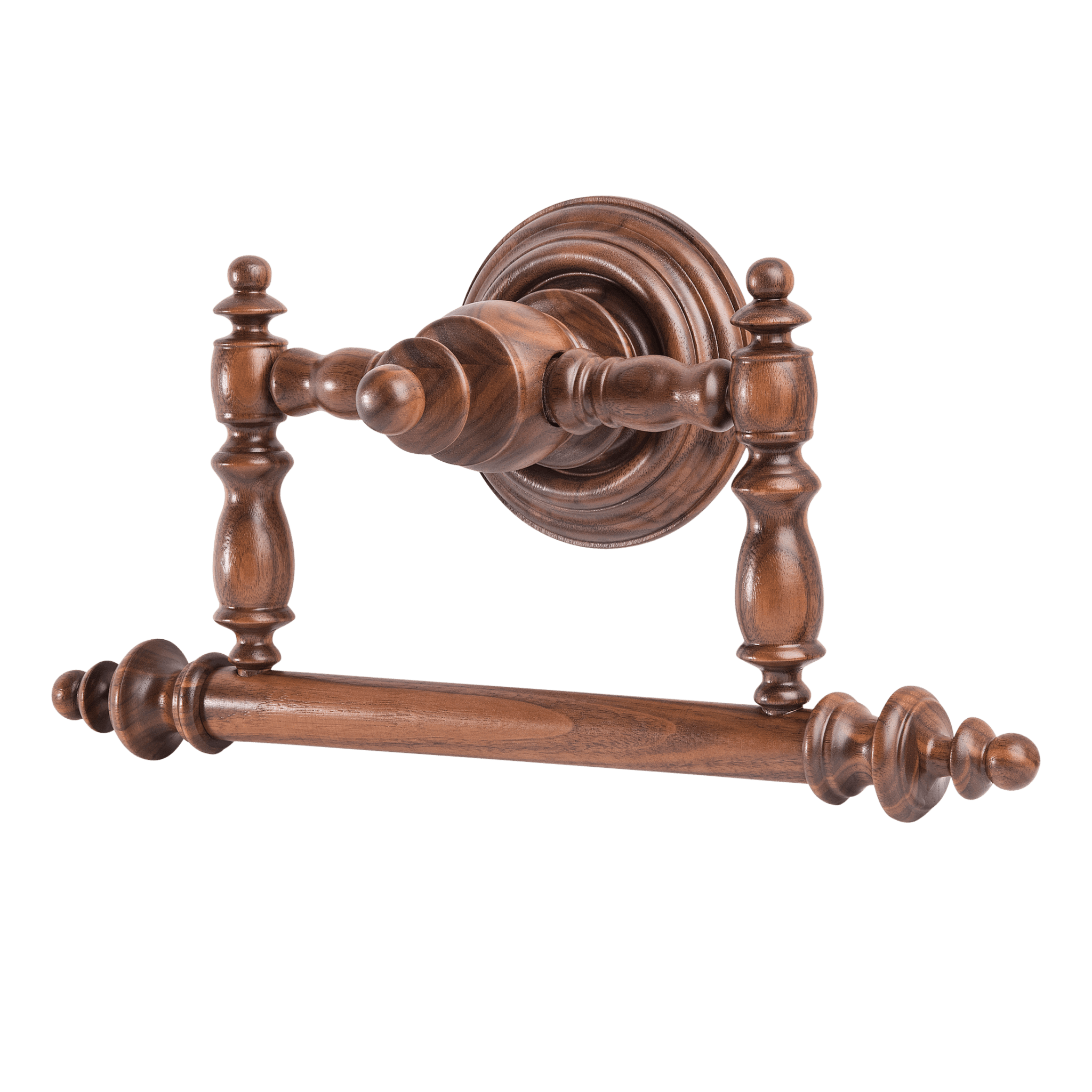 Regina Towel Rack in Walnut Side View - Ättlingar