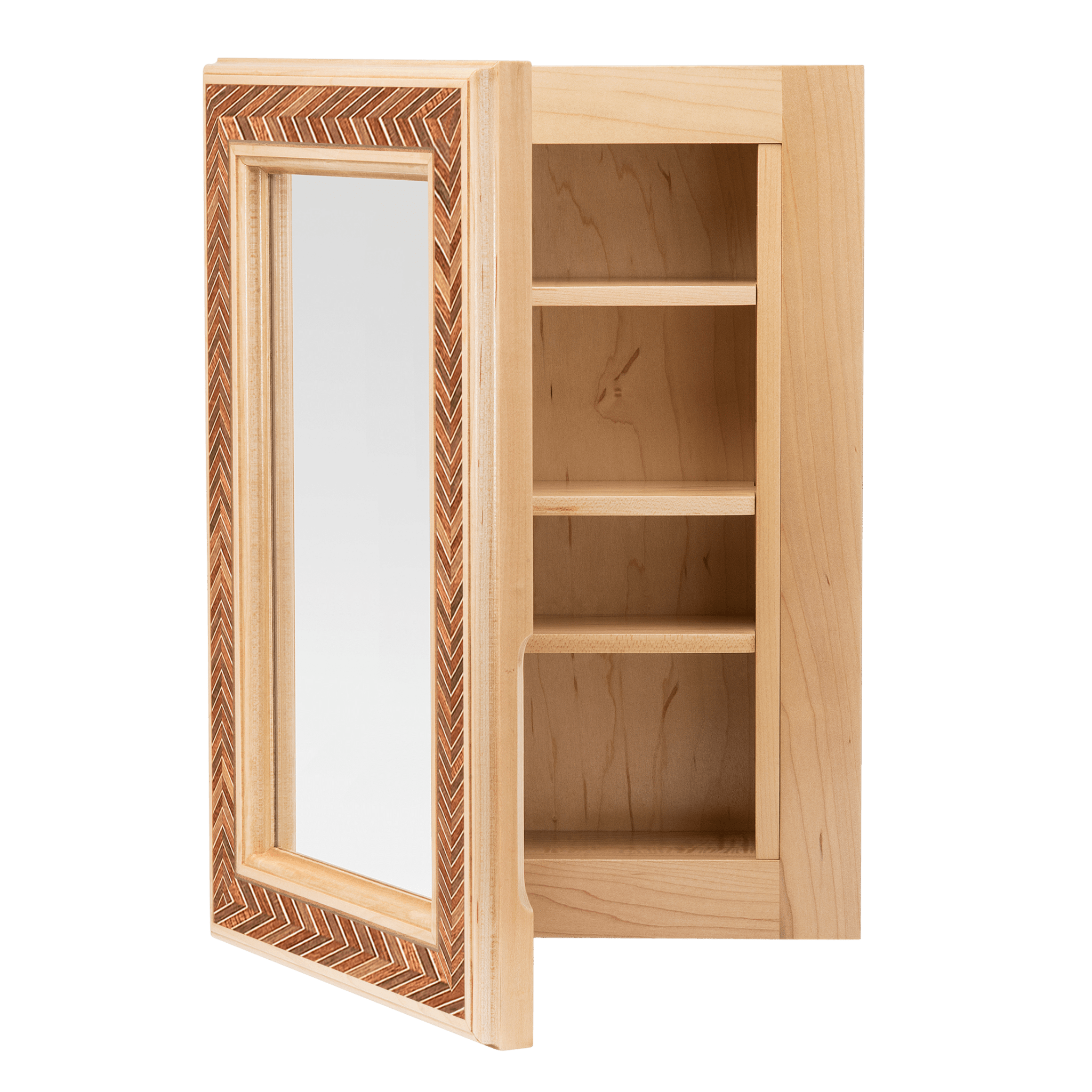 Gustava Luxury Medicine Cabinet in Maple door slightly open - Ättlingar