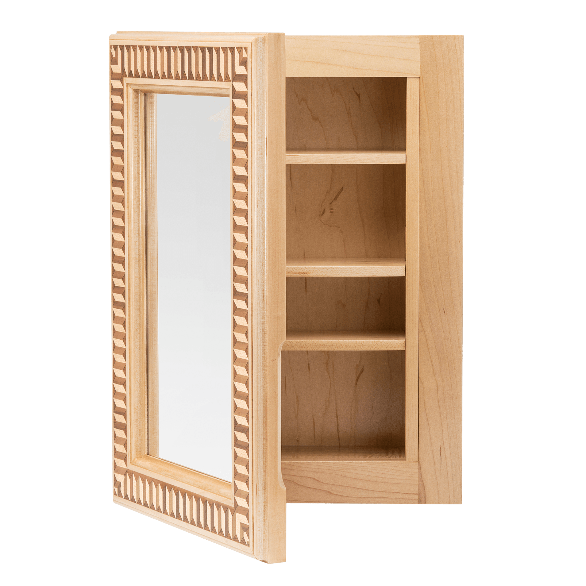 Magnus Luxury Recessed Medicine Cabinet in Maple Slightly Open  - Ättlingar