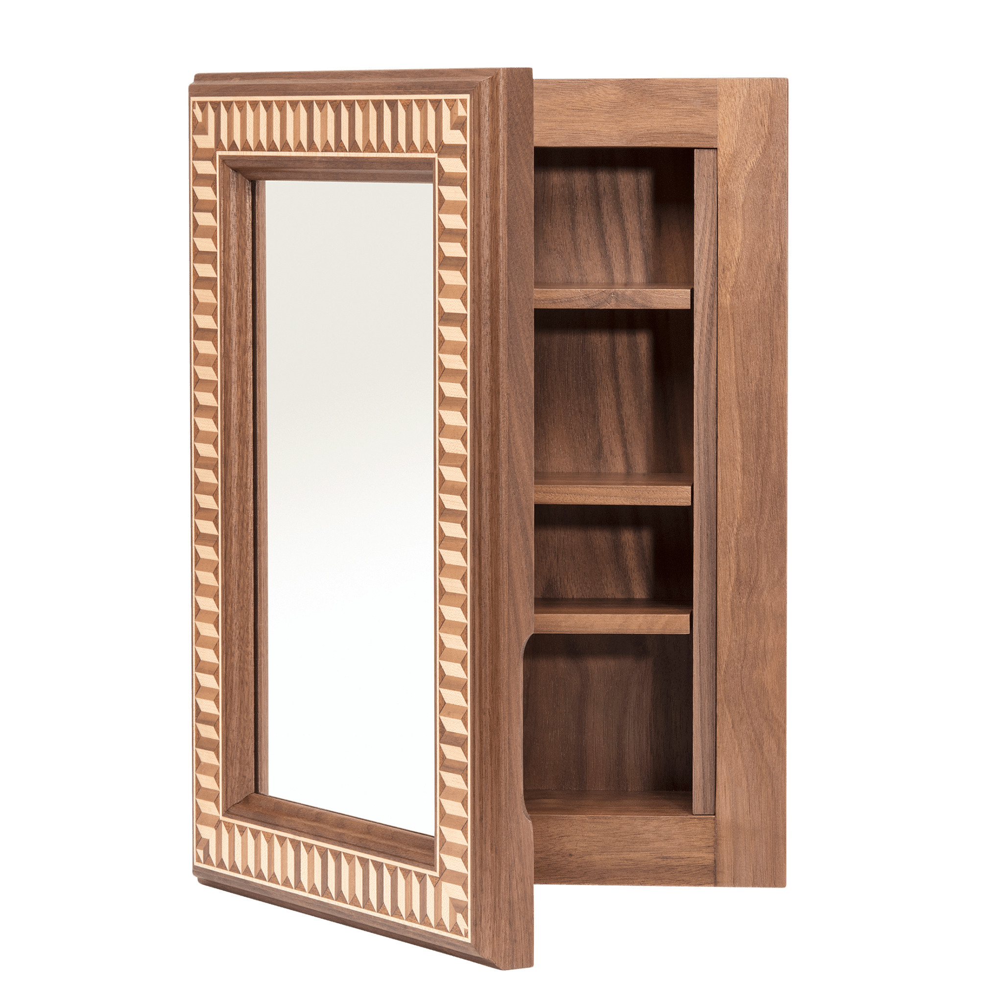 Magnus Medicine Cabinet in Walnut Ajar - Ättlingar