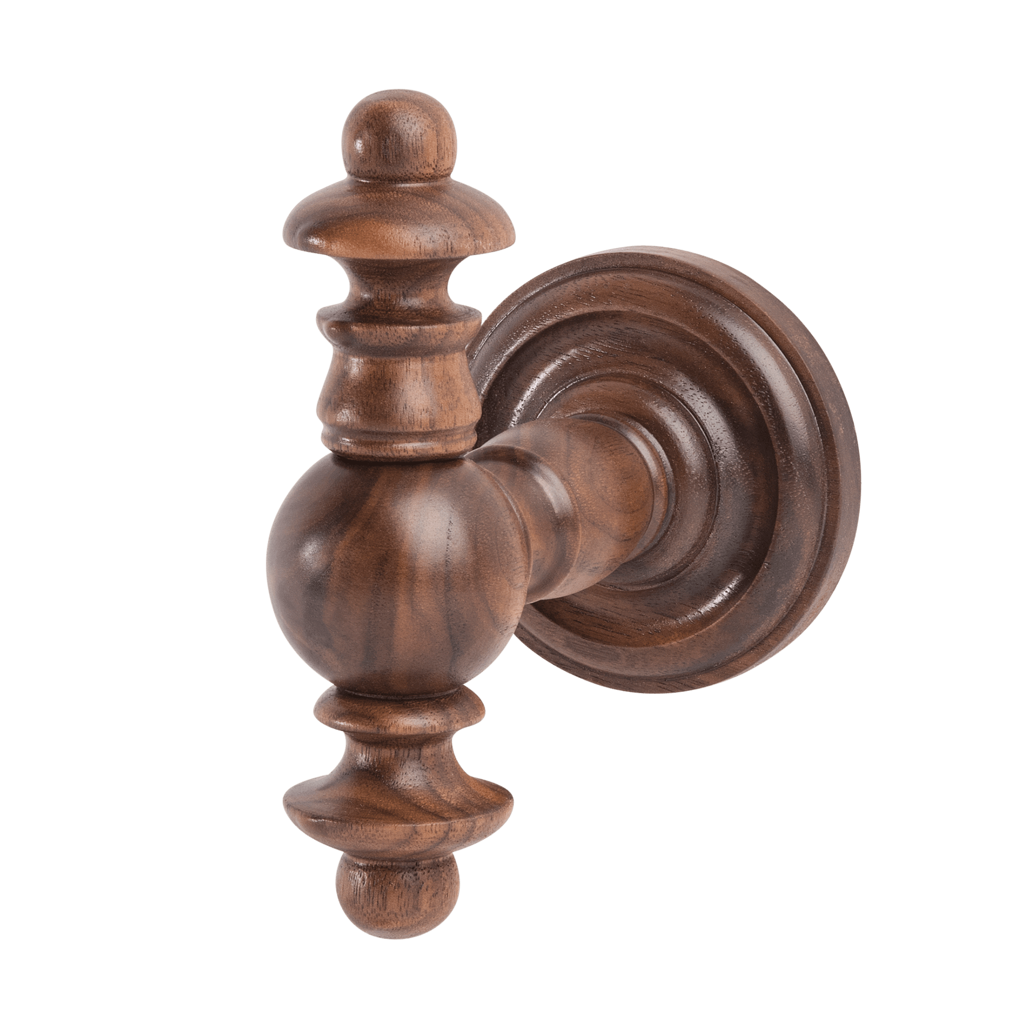 Regina Robe Hook in Walnut Ftont View - Ättlingar