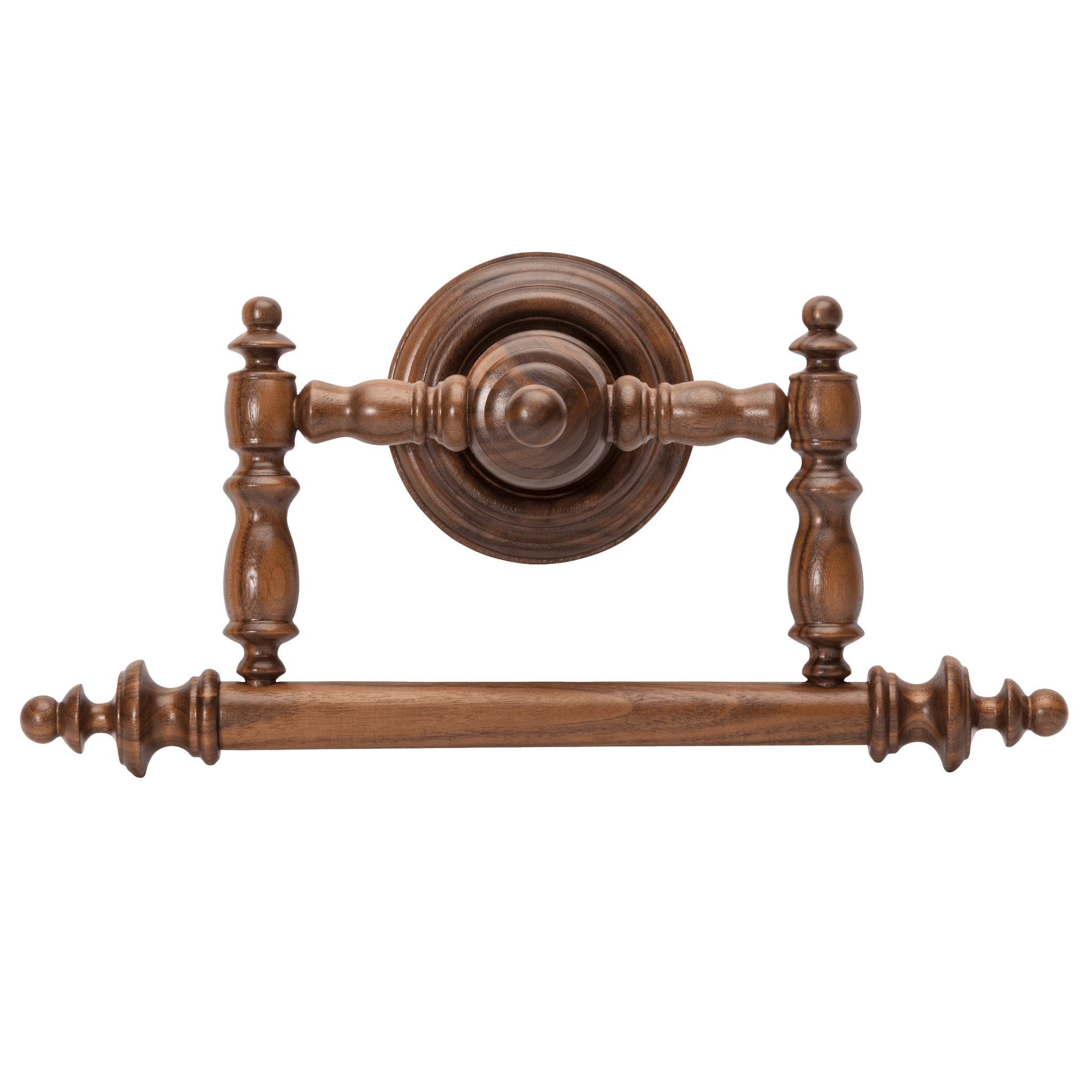 Regina Towel Rack in Walnut Front View  - Ättlingar